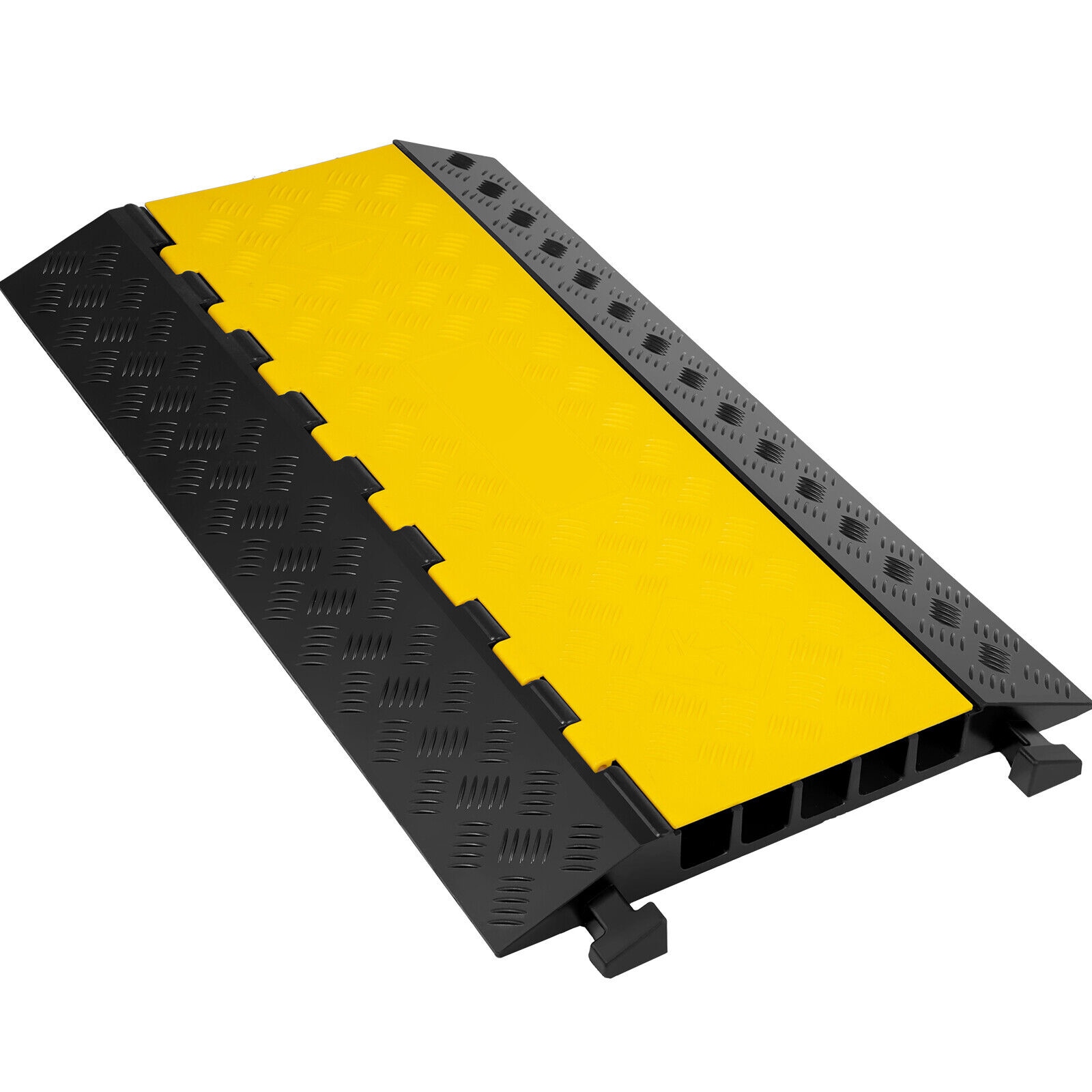 GIVIMO 5-Channel Rubber Cable Protector Ramp 35-in by 20-in by 2-in Heavy Duty Driveway Cord Cover