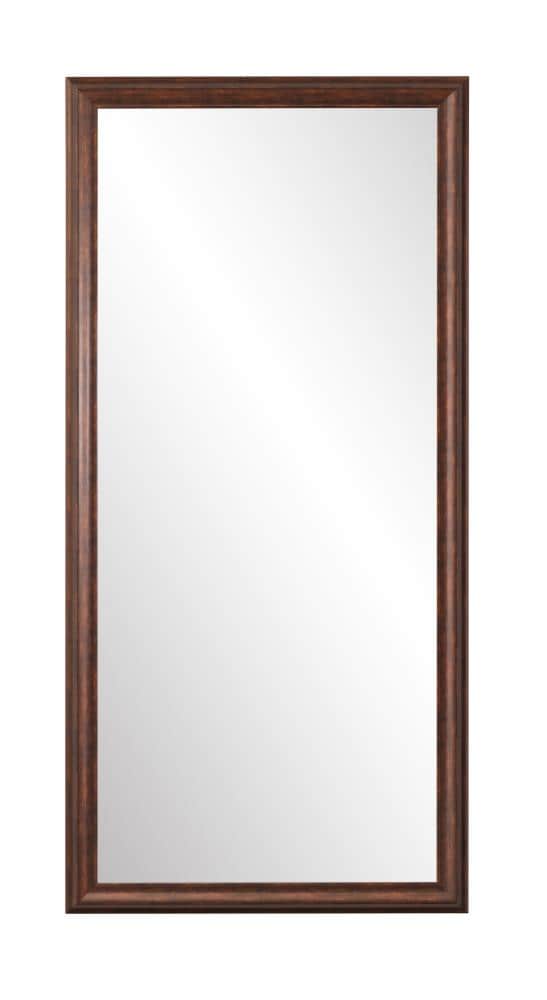 BrandtWorks AV31TALL 31-Inches W x 64.5-Inches H Rectangle Copper Brown/Faux Wood Framed Full Length Floor Mirror