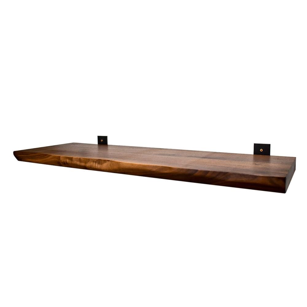 emark Walnut Wood Bracket Shelf 36-in L x 11-in D (1 Decorative