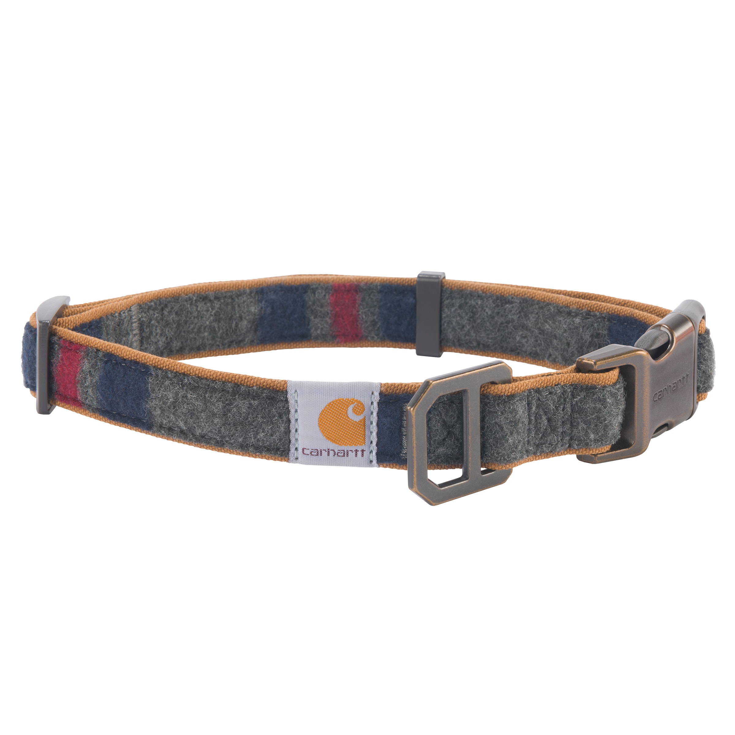 Carhartt P000046190103 Nylon Duck Blanket Stripe Dog Collar Reflective Brown / Blanket Stripe Dog collar , Medium