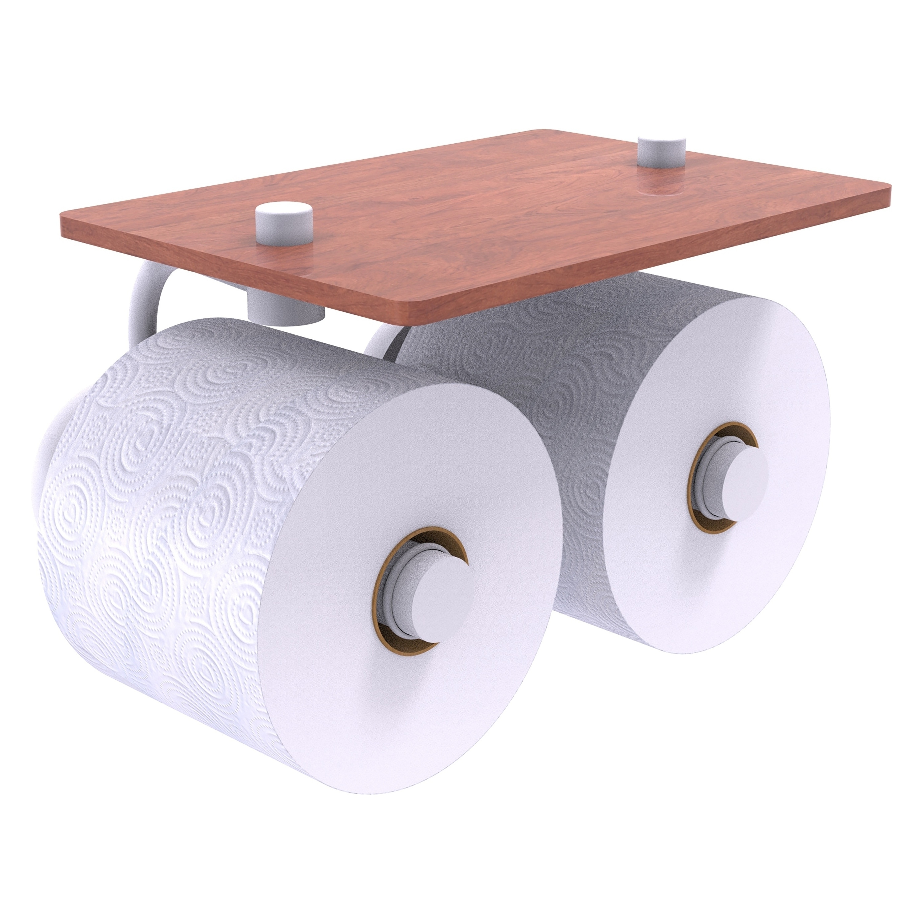 Allied Brass P1000-24-2S-IRW-WHM Prestige Skyline Matte White Wall mount Double post Toilet Paper Holder 2 -Rolls