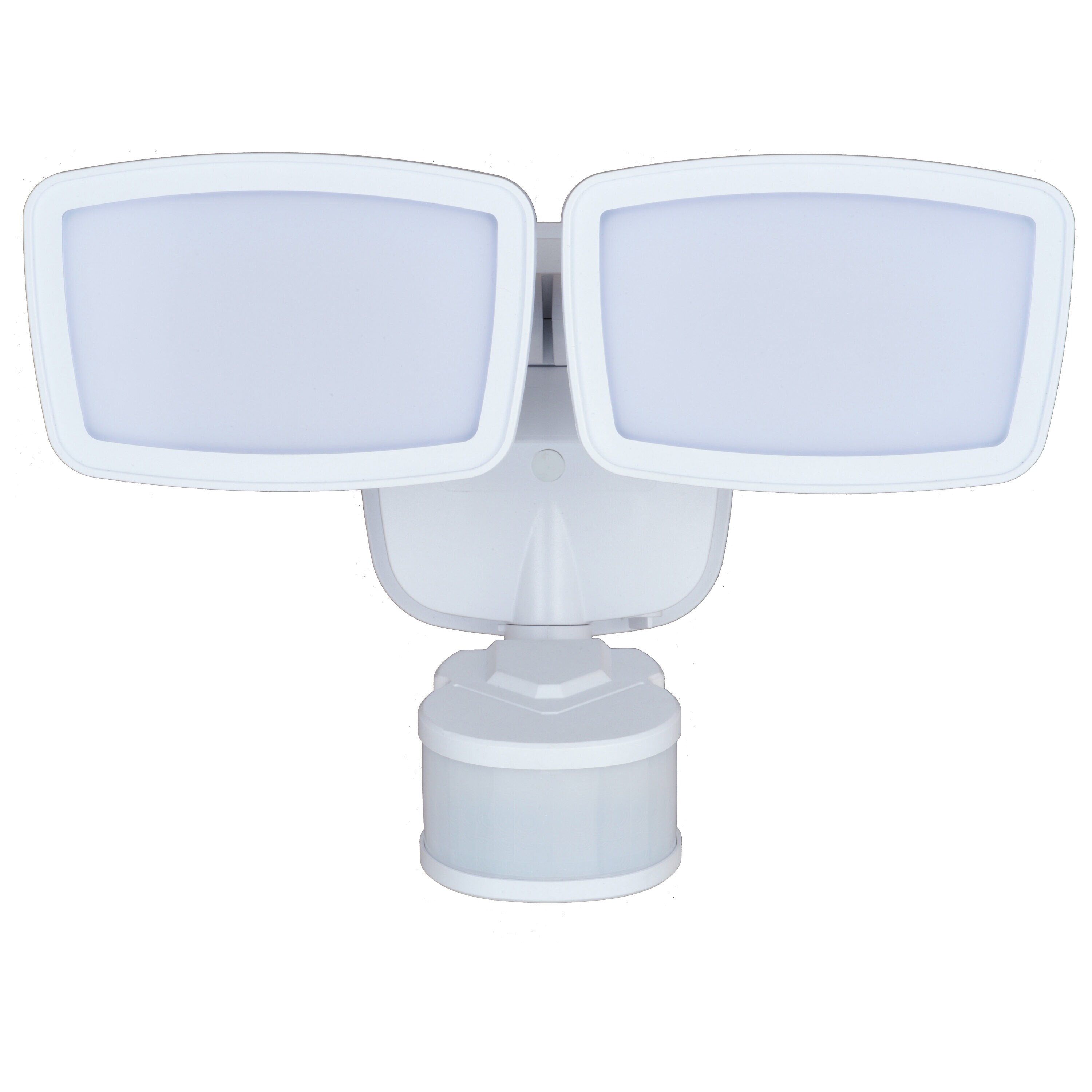 White Dual Head LED Outdoor Security Flood Light with Motion Sensor