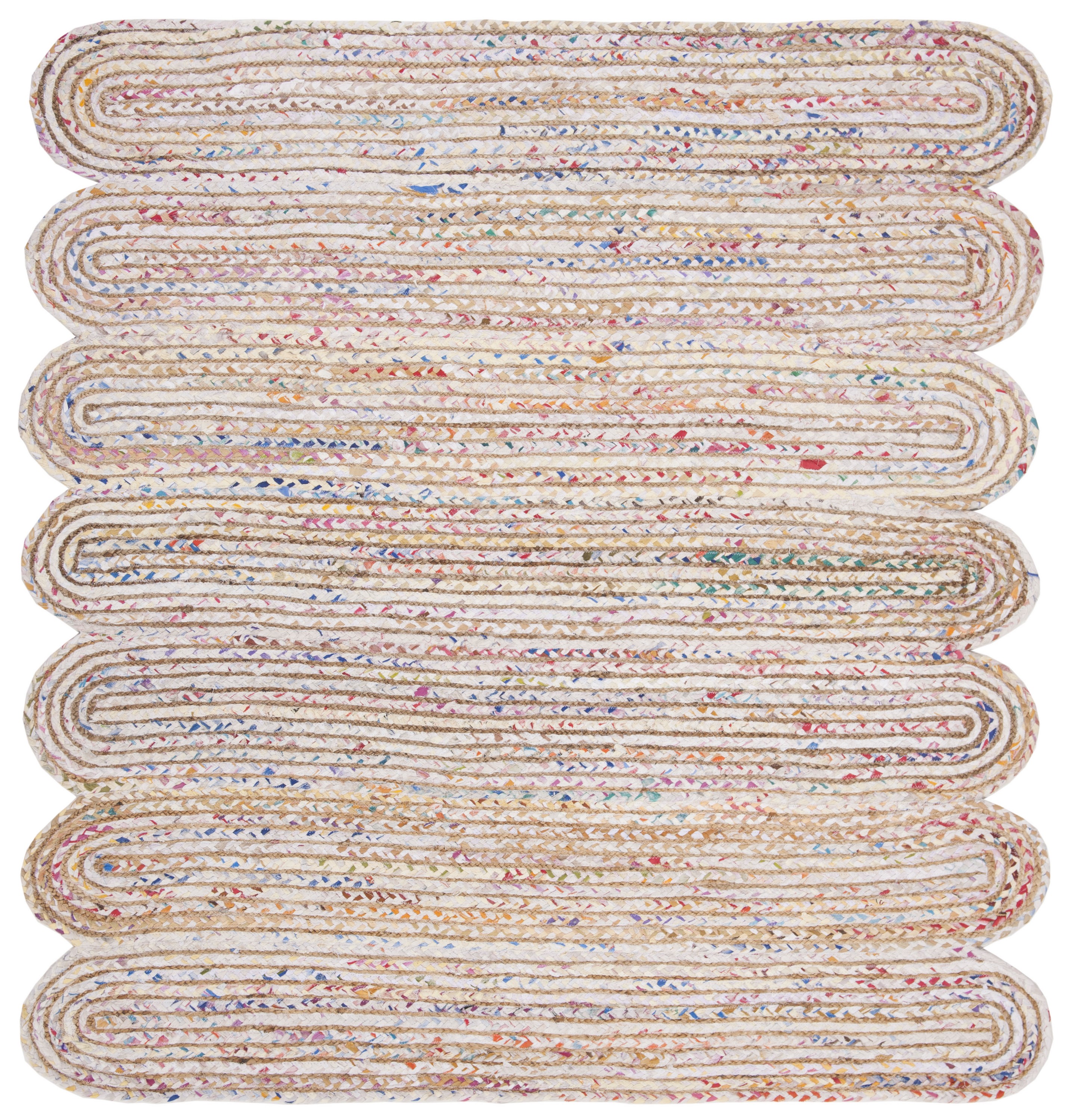 Ivory Cotton Hand-Knotted 6' Square Area Rug