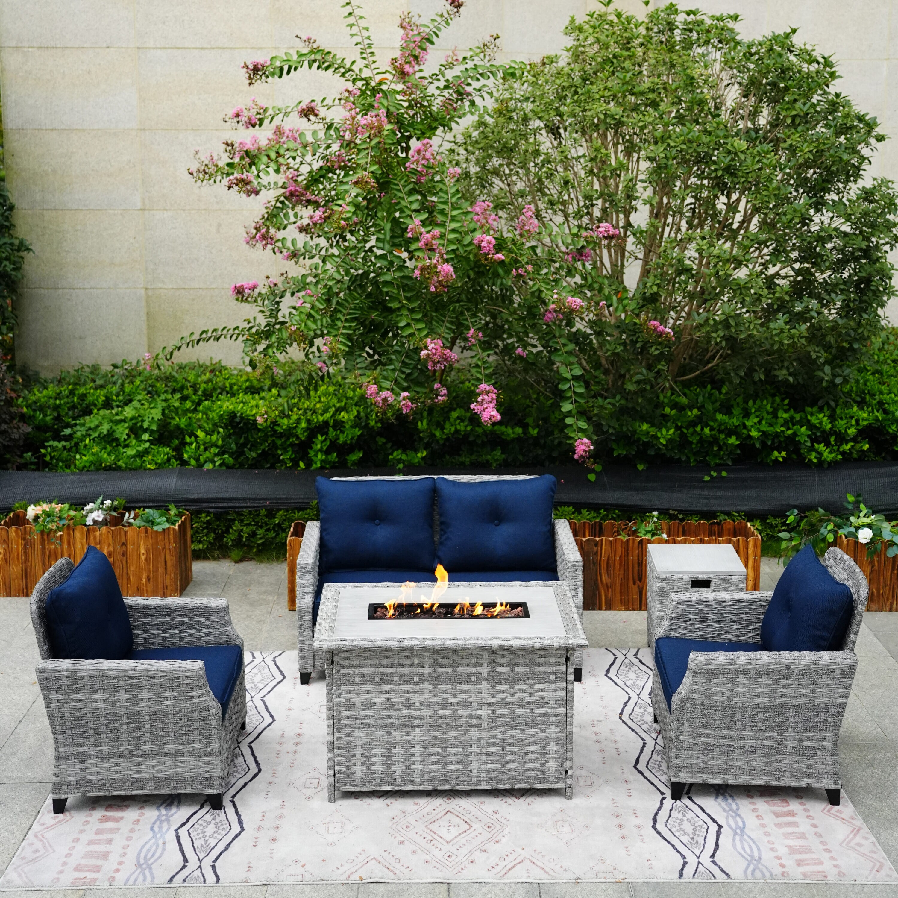 Moda Furnishings PAF-1801-H-BLUE Patio-Conversation-Sets - View #5