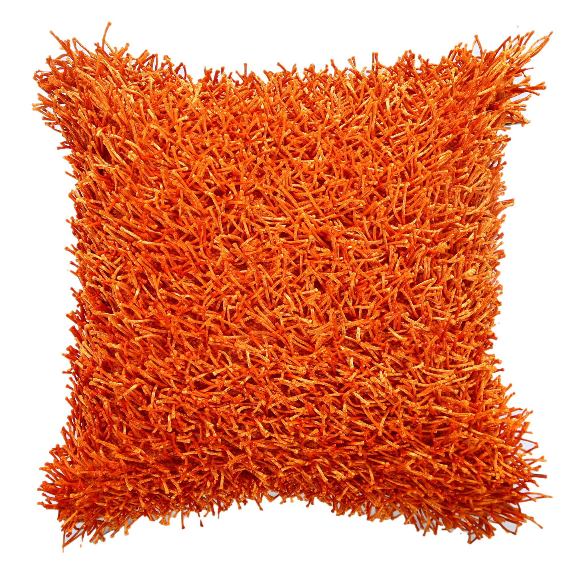 Timberbrook SHGY103 Shaggy 20-in x 20-in Orange Indoor Decorative Pillow