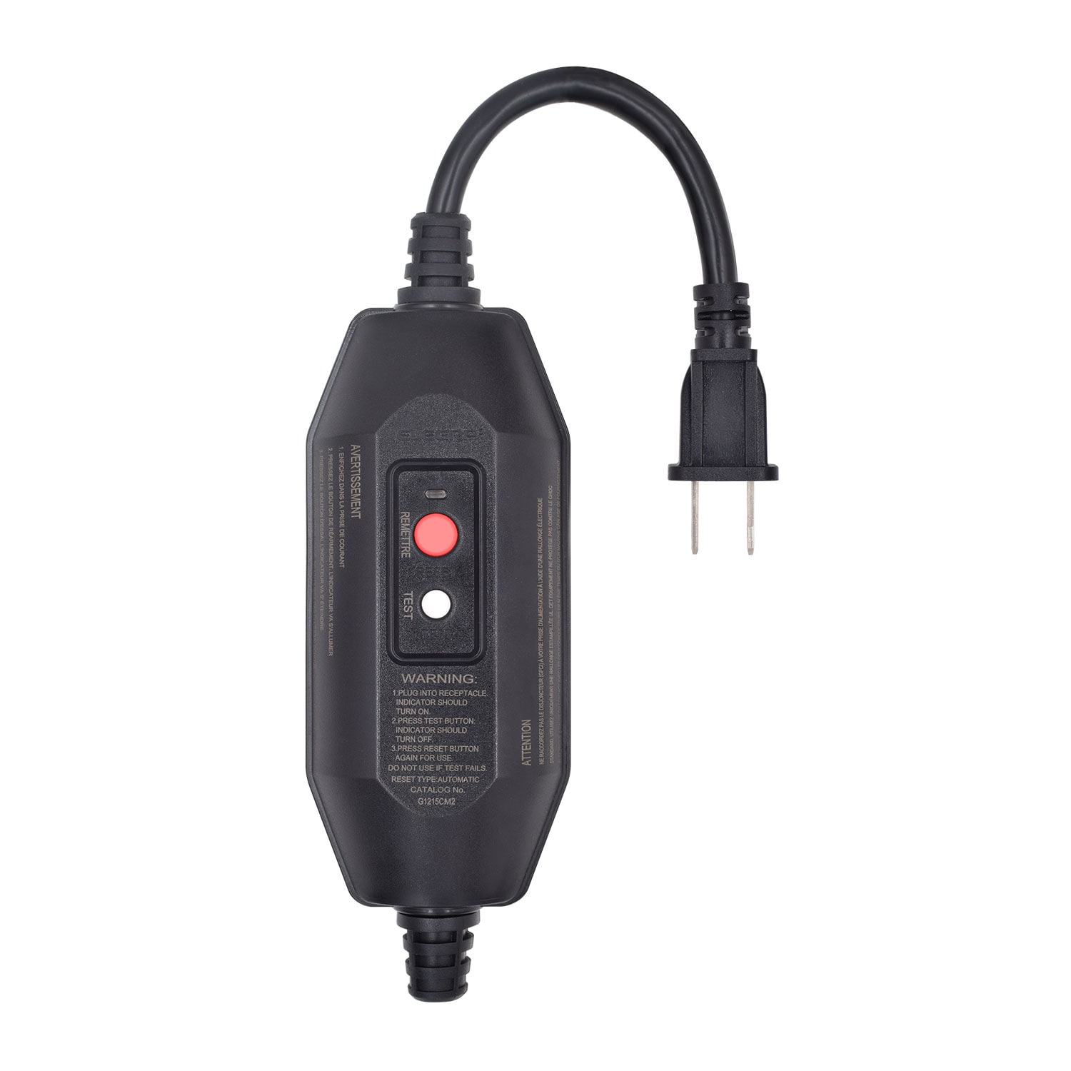 Utilitech G1215CM2 15-Amp 125-Volt NEMA 1-15p 2-wire General-duty Straight Plug, Black