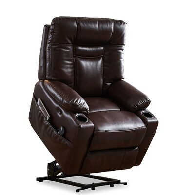Faux Leather Recliners At Com, Rustic Leather Light Tan Electric Recliner Chair
