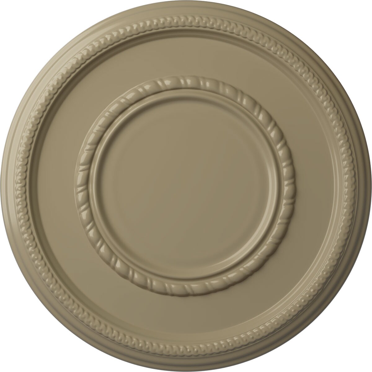 Ekena Millwork CM17FEGDF Federal Roped Large 17.375-in W x 17.375-in L Painted Gobi Desert Polyurethane Whole Ceiling Medallion