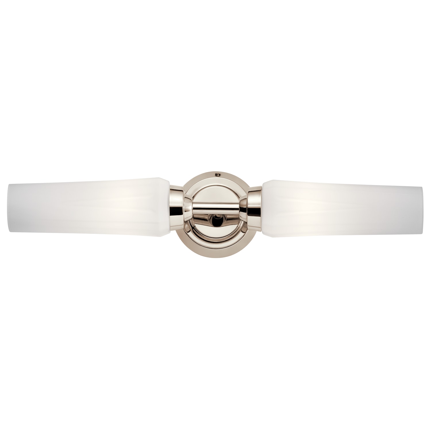 Truby Polished Nickel 2-Light Vanity with Satin Etched Glass