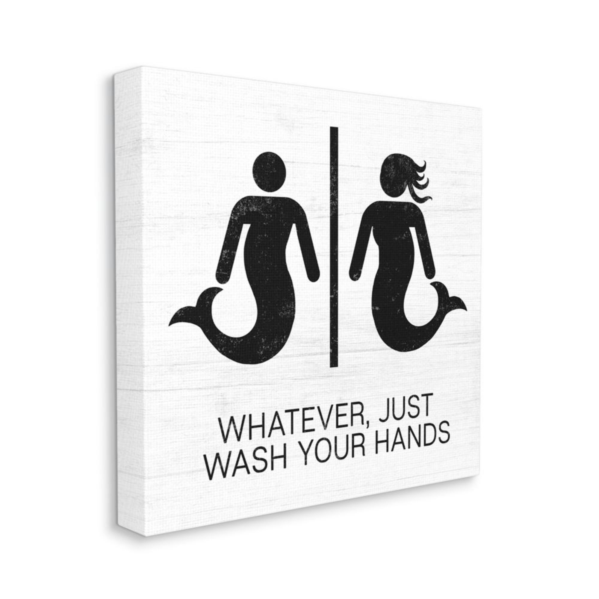 Stupell Industries Just Wash Your Hands Mermaid Bathroom Sign 