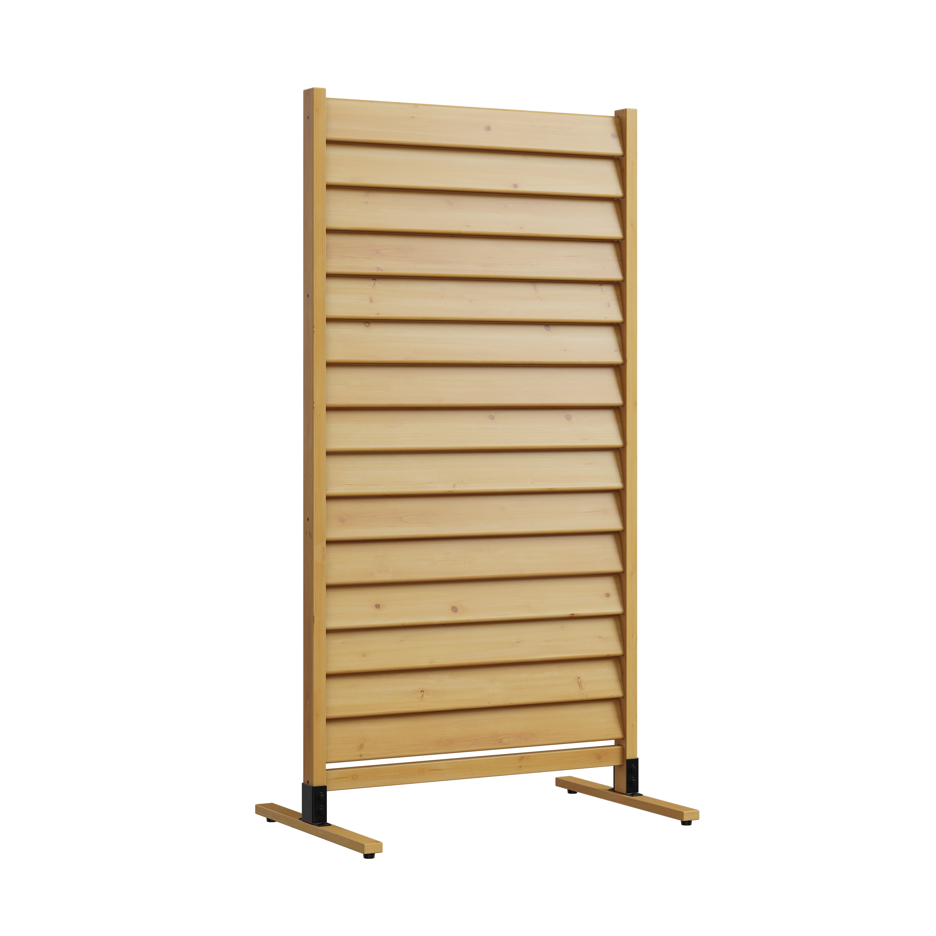 Enclo Privacy Screens EC18031 Sierra Louvered Freestanding or Surface Mounted 37.625-in W x 73.5-in H Wood Cedar Outdoor Privacy Screen
