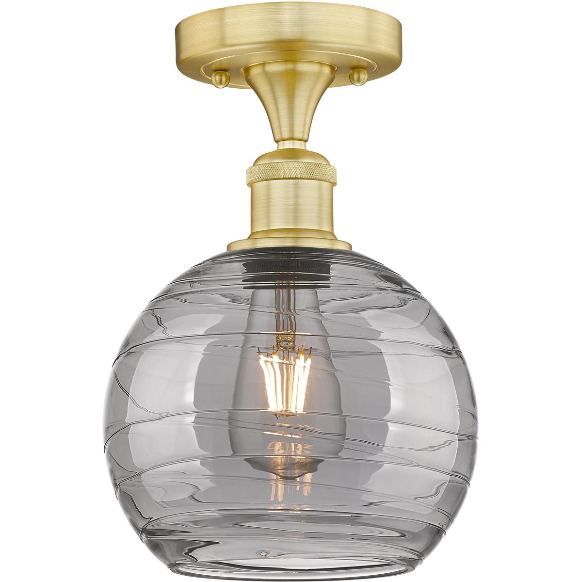 Innovations Lighting 2674806 616-1F-SG-G1213-8SM Edison Athens Deco Swirl Satin Gold