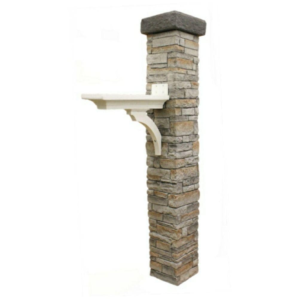 Awesome fake stone mailboxes Eye Level Drive In Wood Stake Gray Mailbox Post The Posts Department At Lowes Com