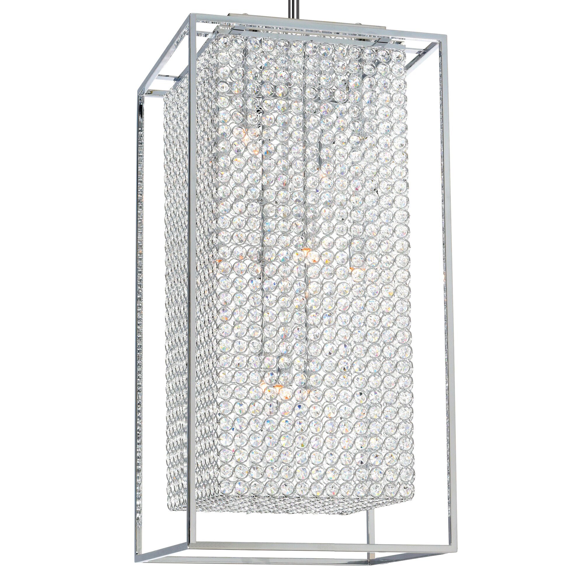 Cube 29" Chrome and Crystal 11-Light Chandelier