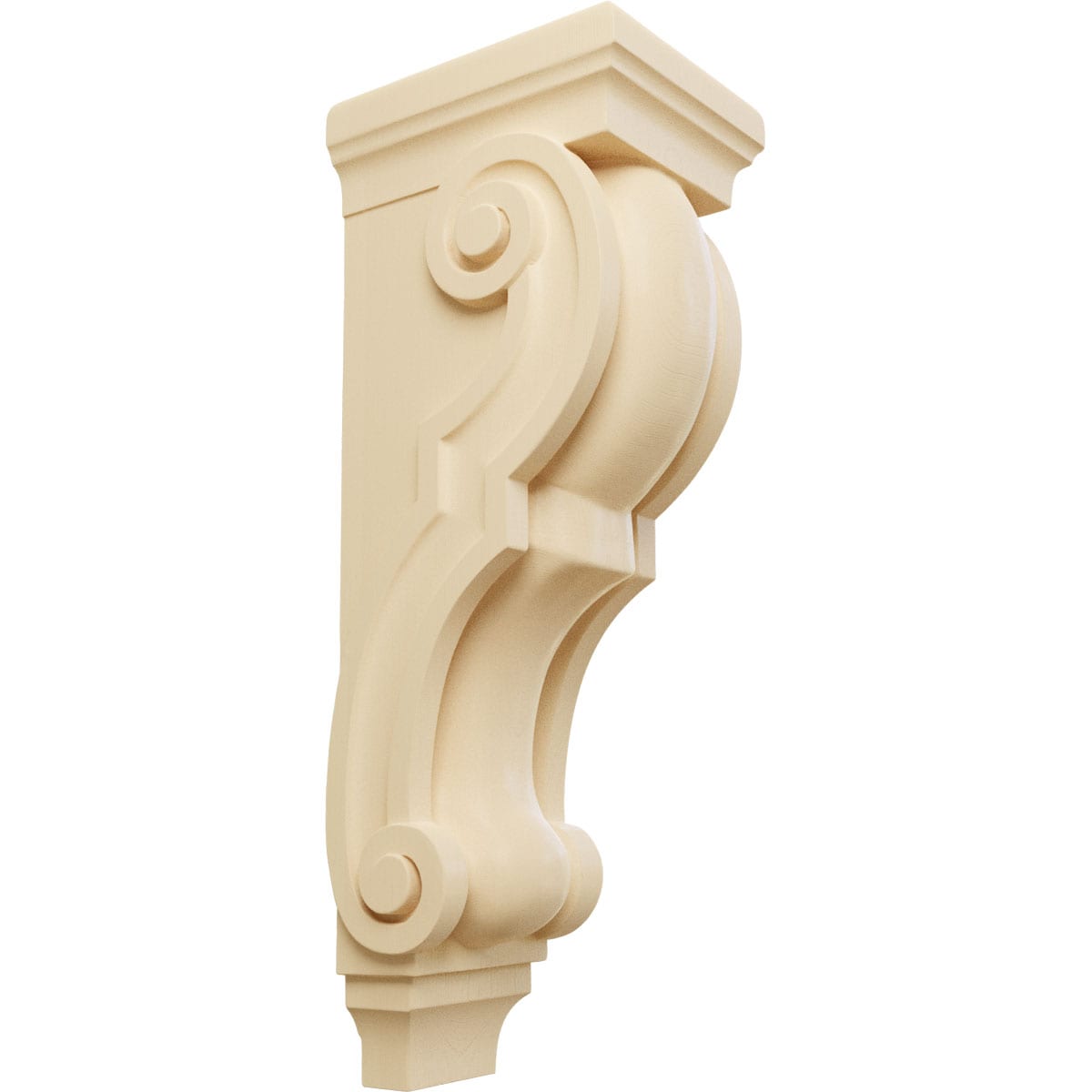 Ekena Millwork CORW07X08X22TRMA 6.5-in x 8-in x 22-in Unfinished Maple Wood Paintable/Stainable Corbel