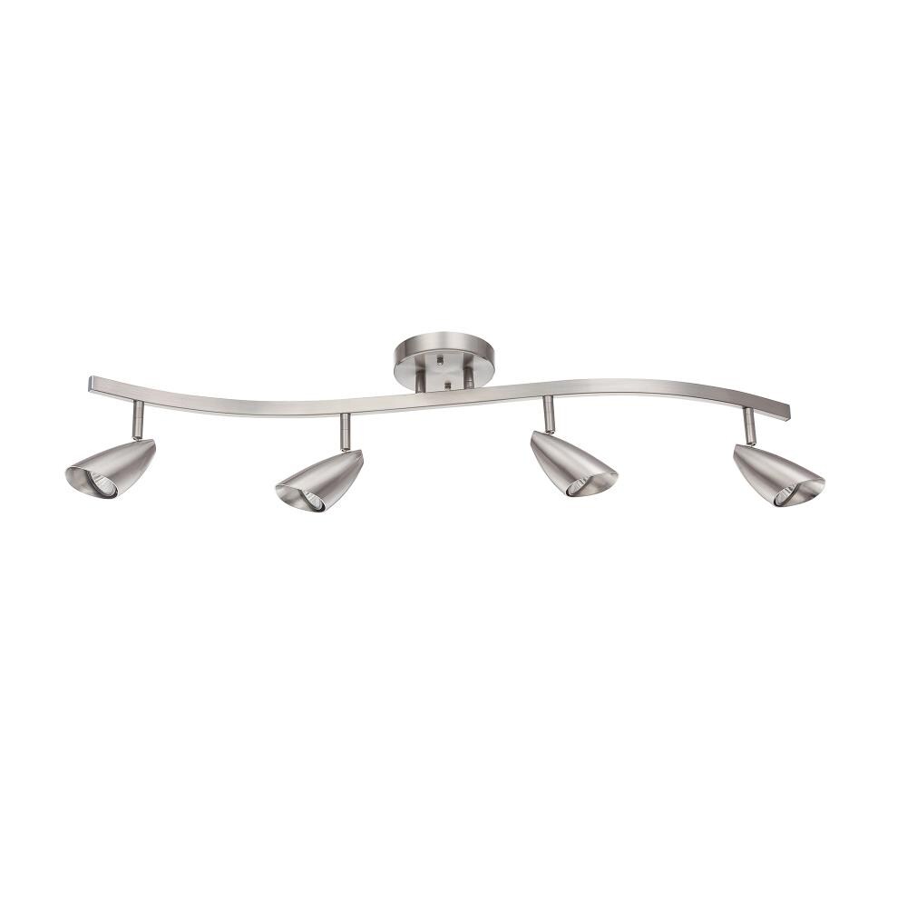 Sunset Lighting 34-in 4-Light Bright Satin Nickel dimmable Gu10 Pin ...