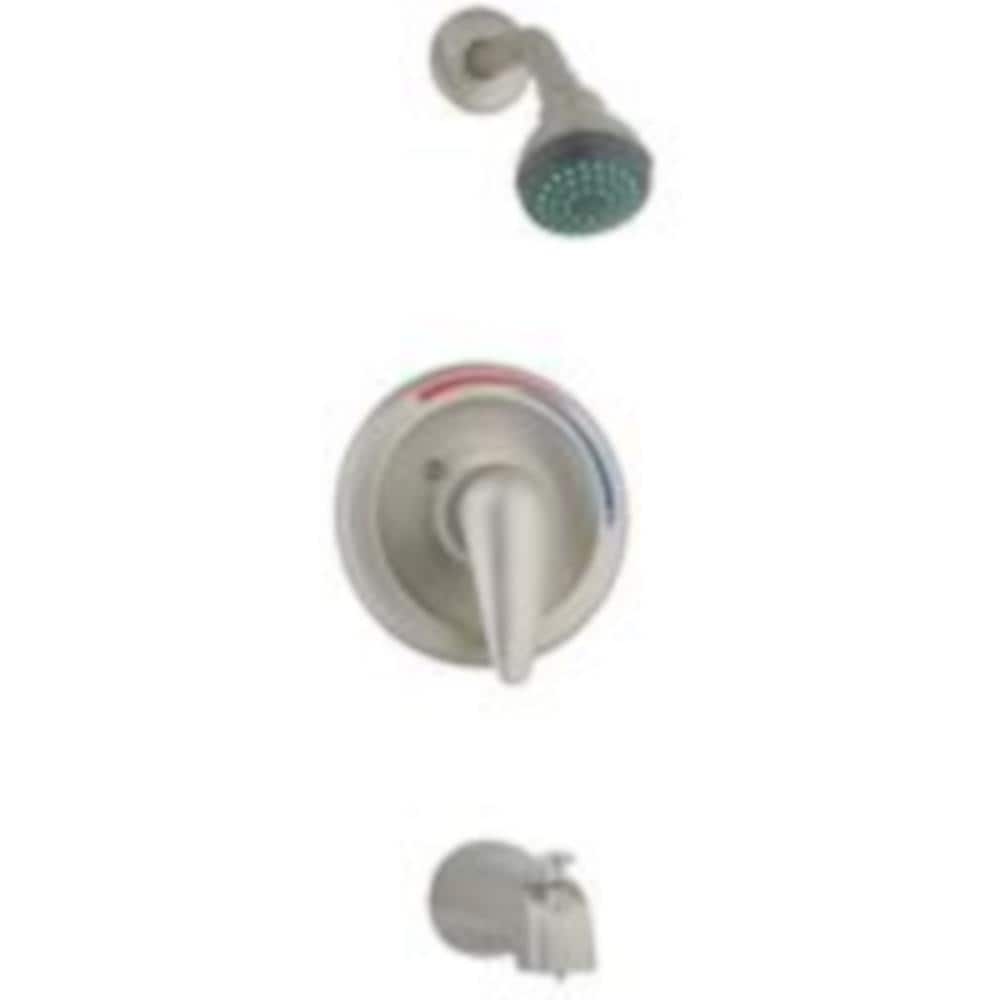 Banner 714270 Brass washerless faucets - Single lever Brushed nickel 1-handle Single function 4-in Round Bathtub and shower Faucet with Valve