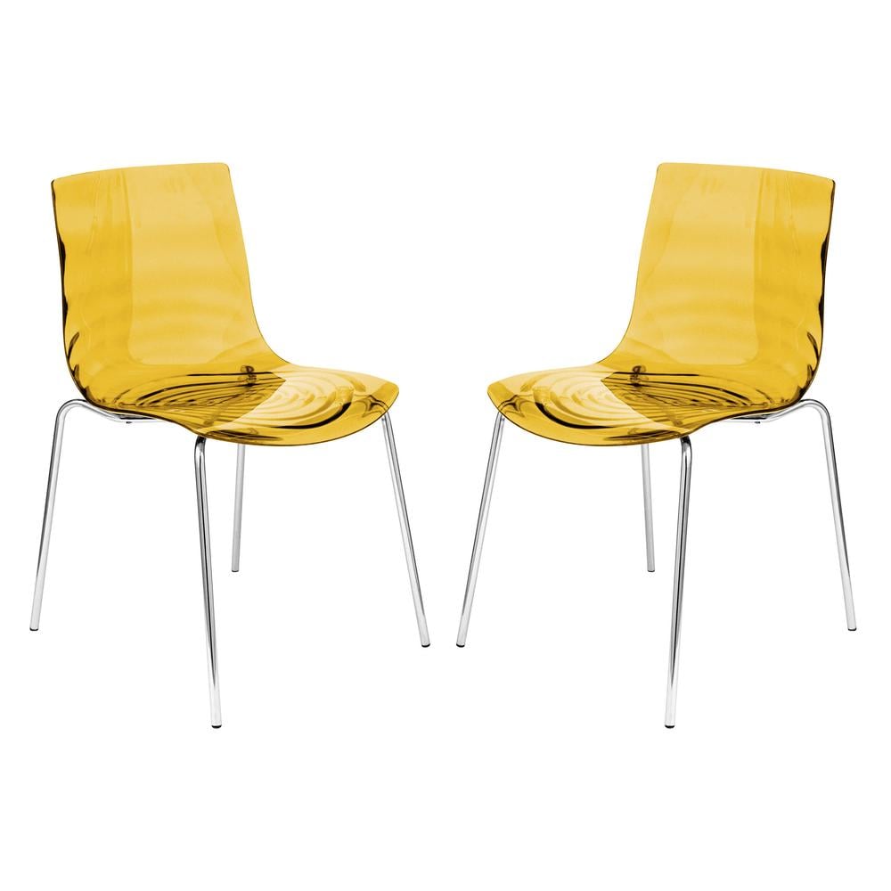 Leisuremod BG3143465 Astor Water Ripple Design Dining Chair Set of 2