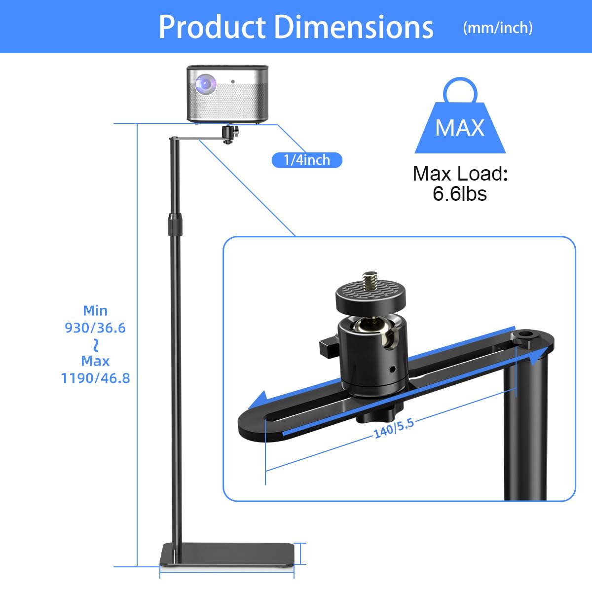 Ahfiwaso LAH0731H108 Projector-Mounts - View #7