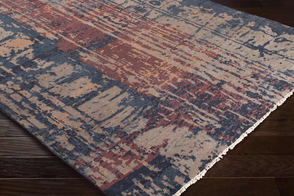 Surya Herkimer 9 x 13 Wool Blue Abstract Industrial Area Rug at Lowes.com