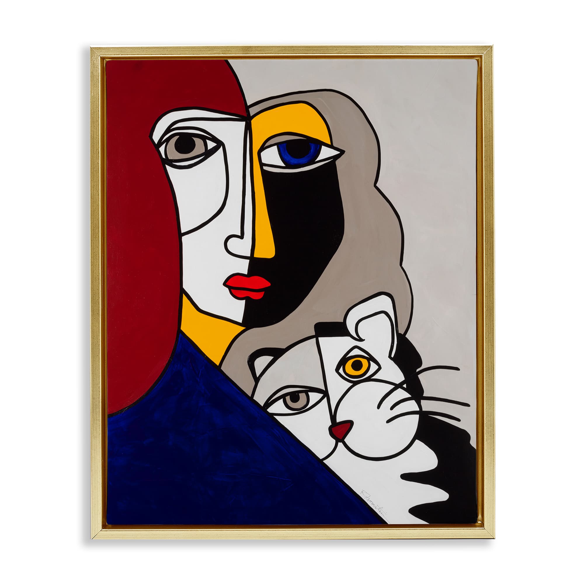 Stupell Industries BS-624-FFG-16X20 Bold Primaries Mod Portraits Floating Frame design by Ruth Fromstein