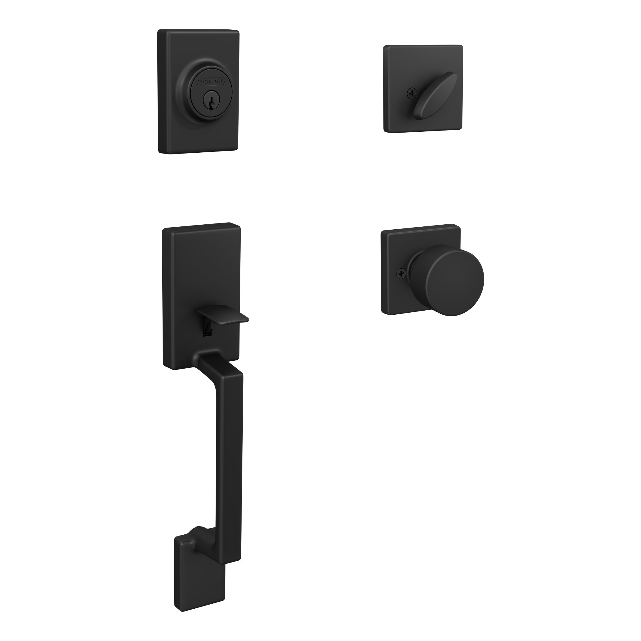 Home Front by Schlage Etchings-Ryson Matte Black Single-Cylinder ...