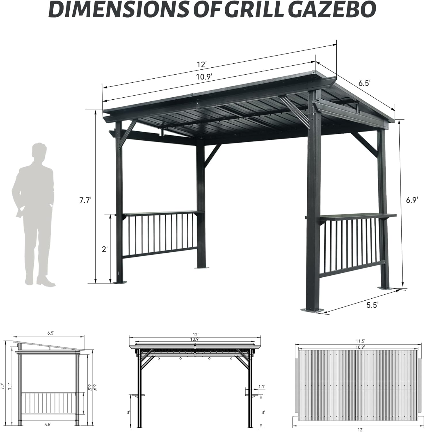 ToolCat BZ2-29-PW Wood-Resin-Gazebos - View #6