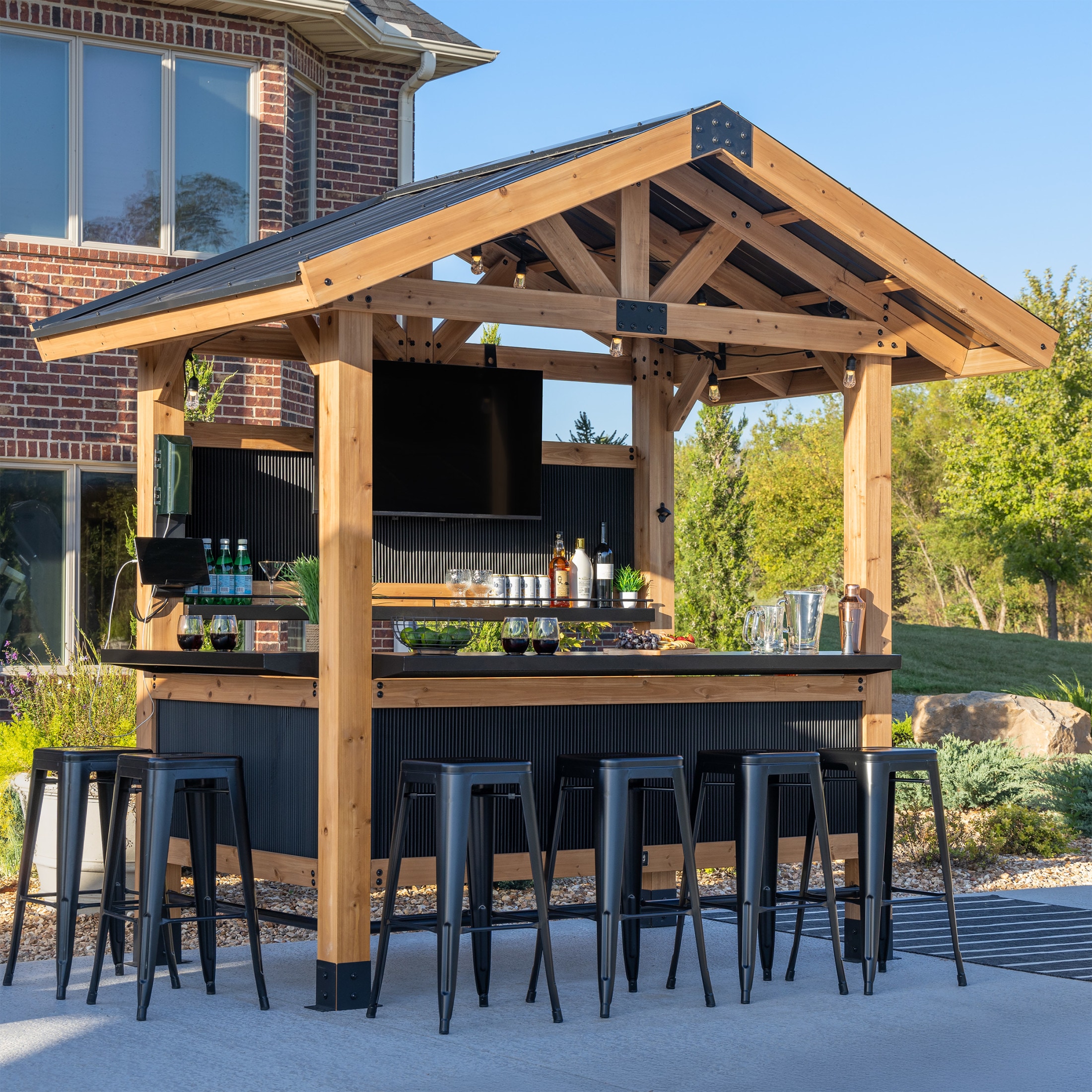 Backyard Discovery 2304161COM Brown Cedar Patio Bar