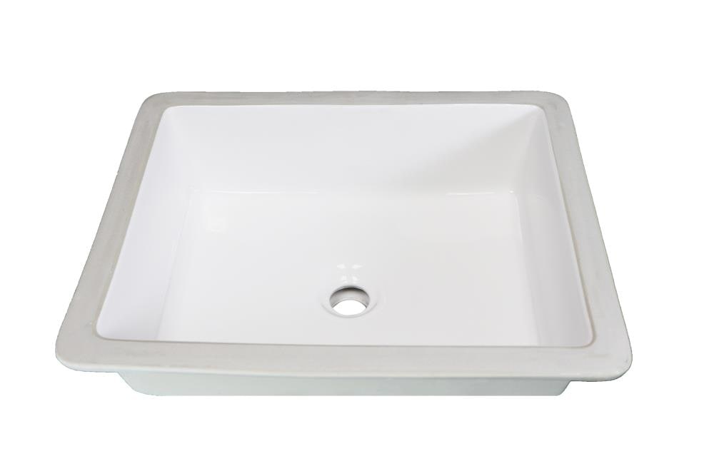 allen + roth Vitreous China Undermount Rectangular White Bathroom Sink ...