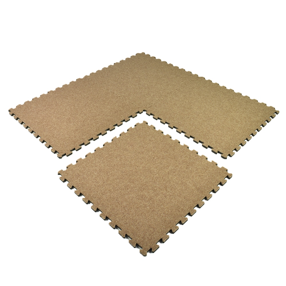 Royal Tan Polyester Interlocking Carpet Tiles, 24x24 Inch