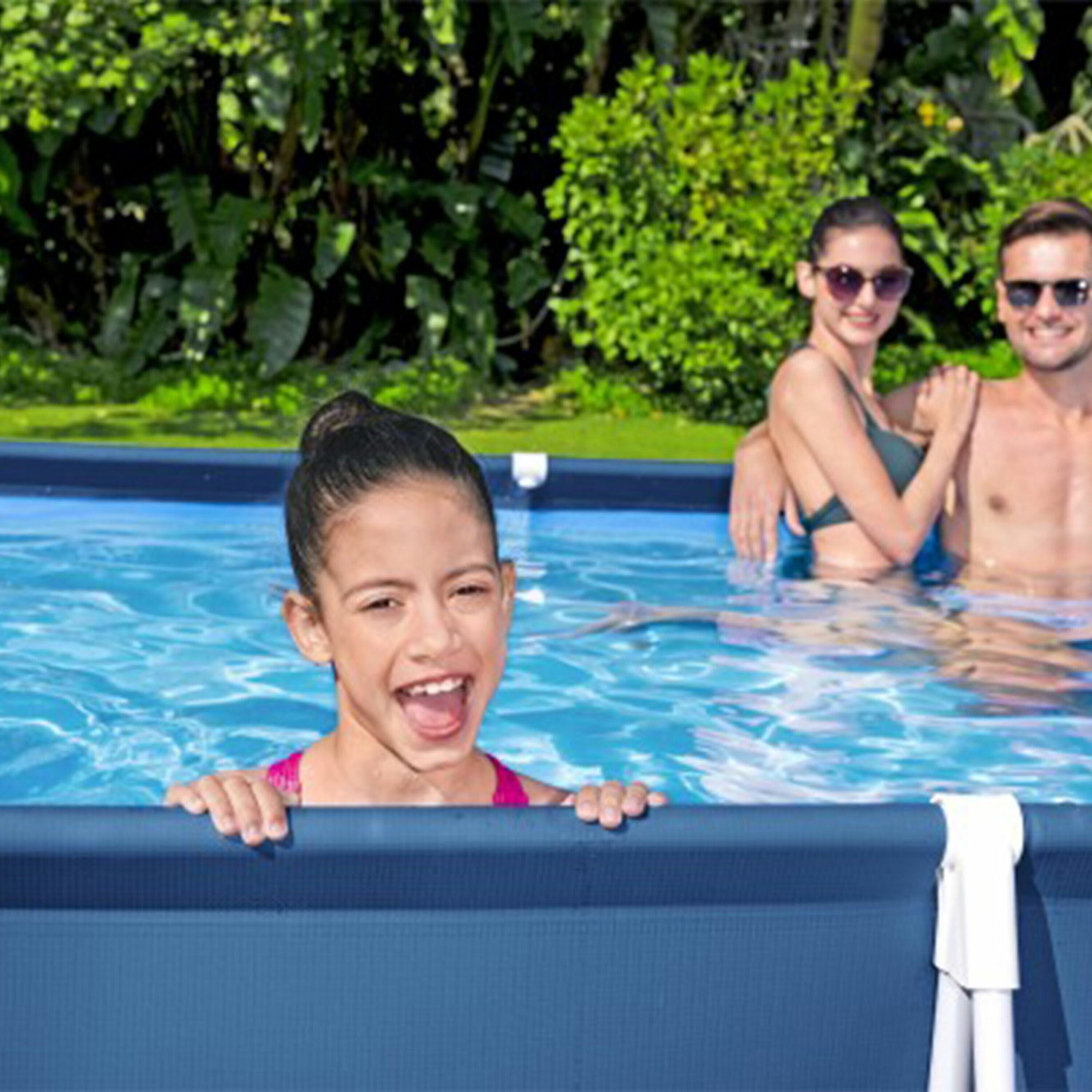 Bestway Steel Pro 13 ft x 32 in Rectangular Above Ground Pool with Filter and Pump