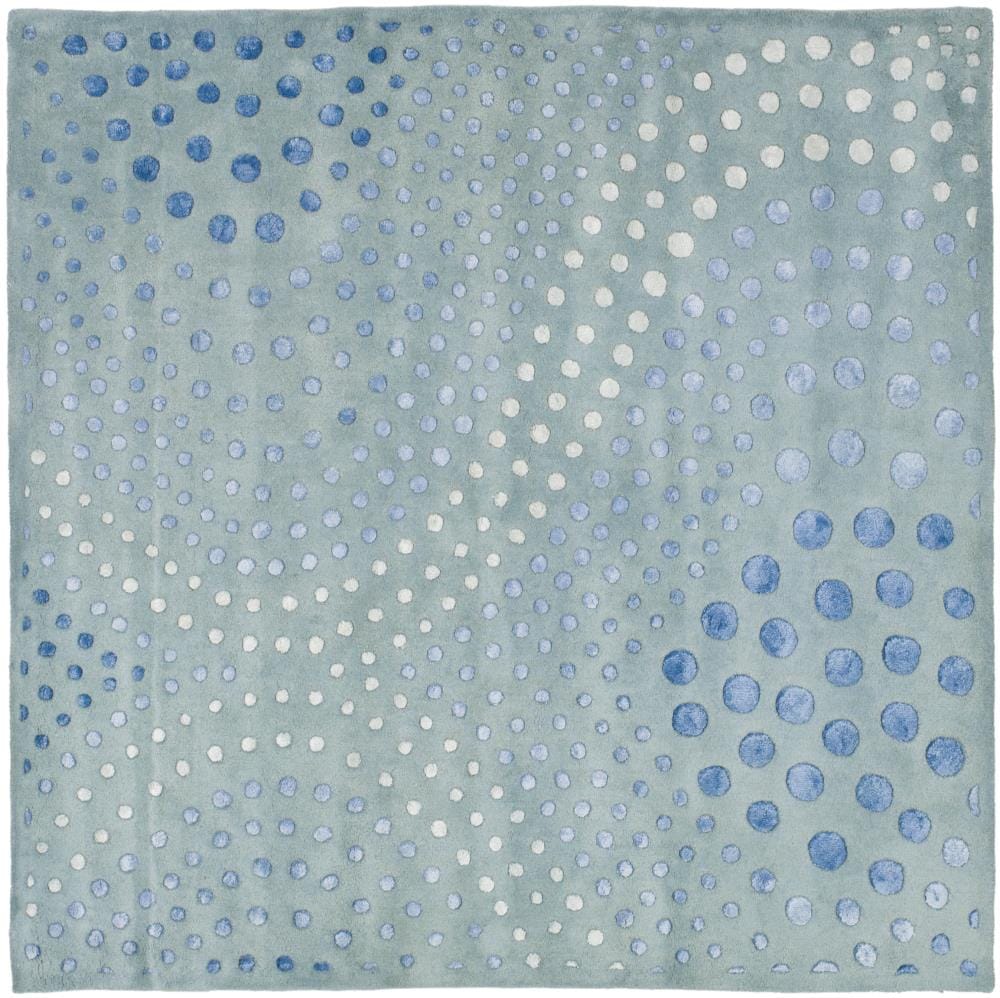 Safavieh SOH654B-6SQ Soho Iota 6 x 6 (ft) Tufted Wool Light Blue Square Indoor Abstract Area rug