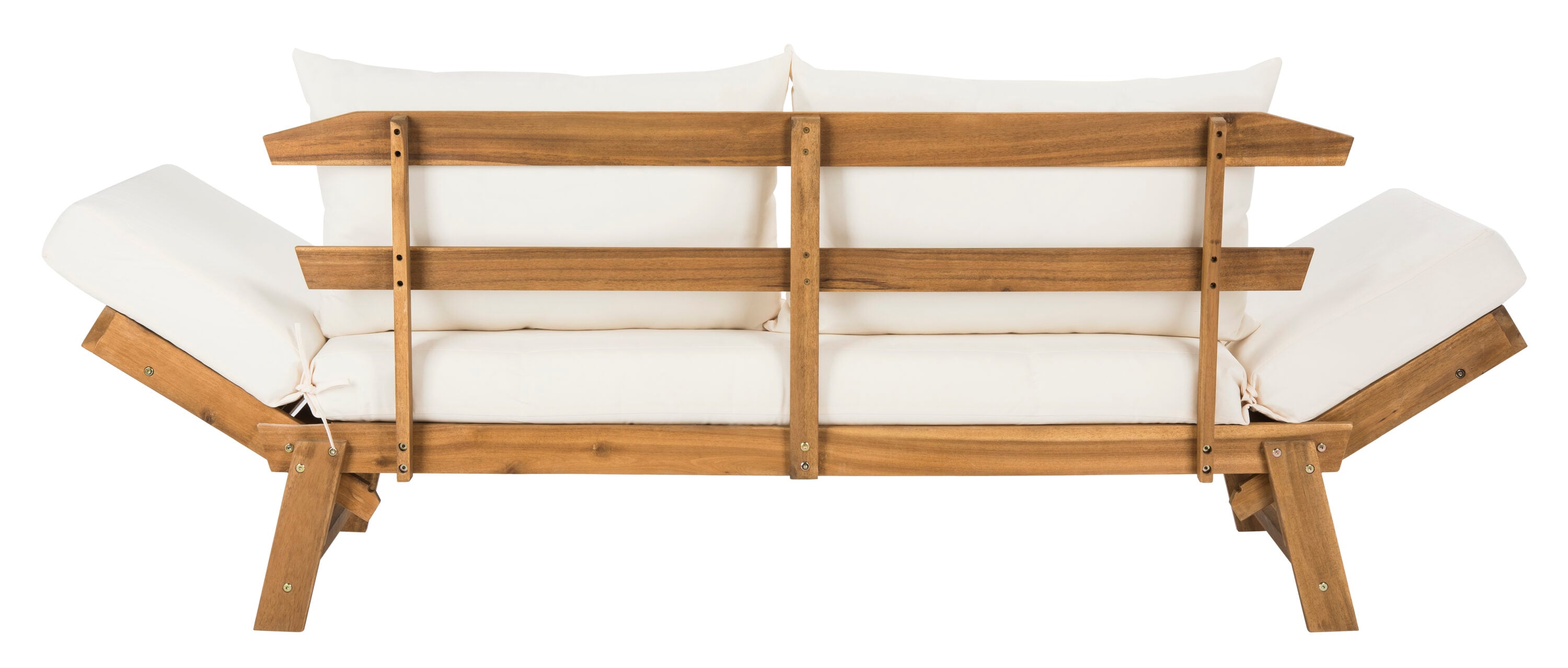 Safavieh PAT6745B Tandra Outdoor Daybed with Off-white Cushions and Acacia Frame