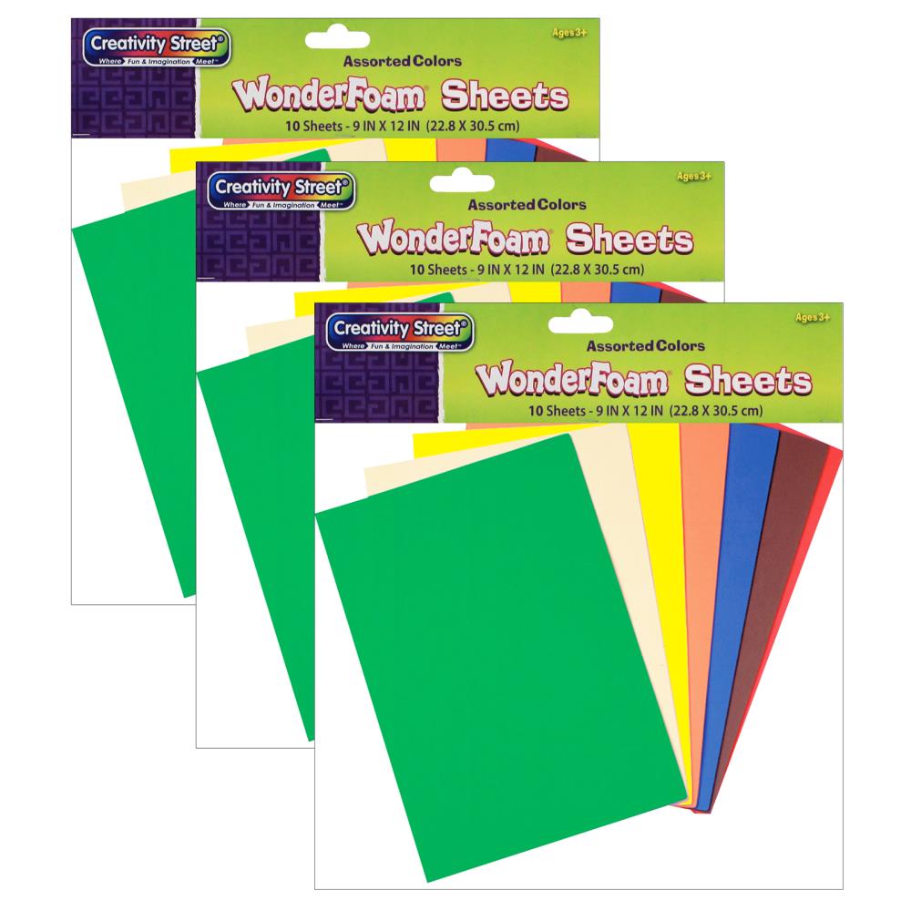 Creativity Street Wonderfoam-Sheet, Assorted 10 Colors, 9-in x 12-in ...