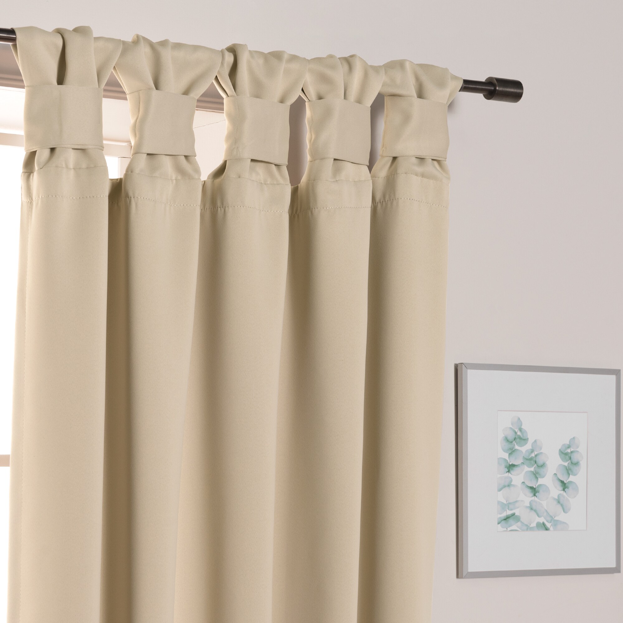 Best Home Fashion BANDTAB-84-BEIGE curtains - View #3