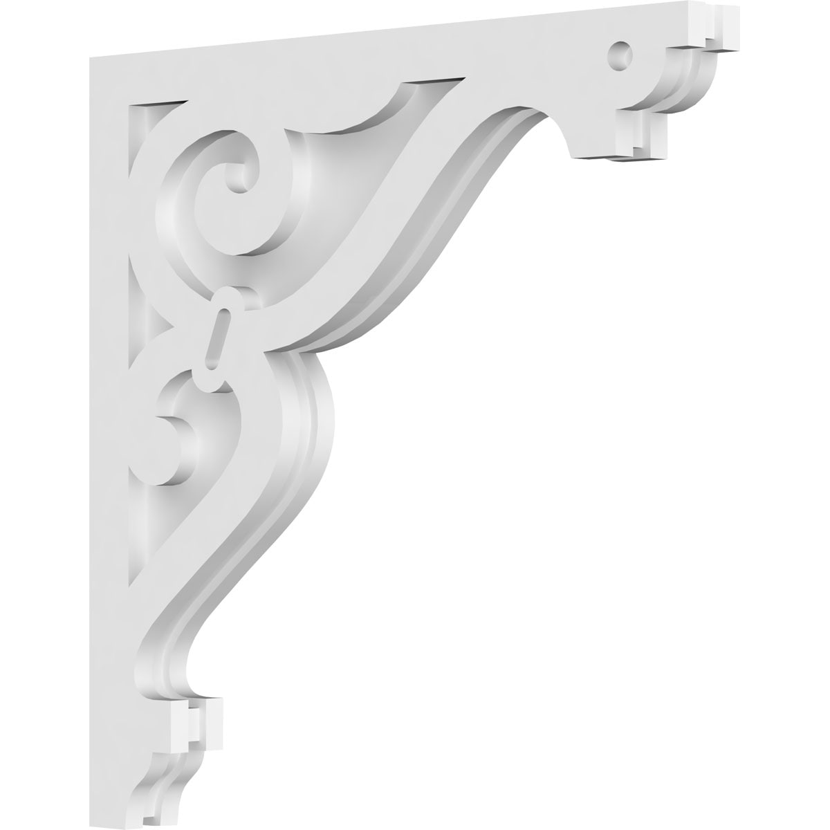 Ekena Millwork CORP01X20X20FI 1.875-in x 20-in x 20-in Finley Unfinished White PVC Paintable Corbel
