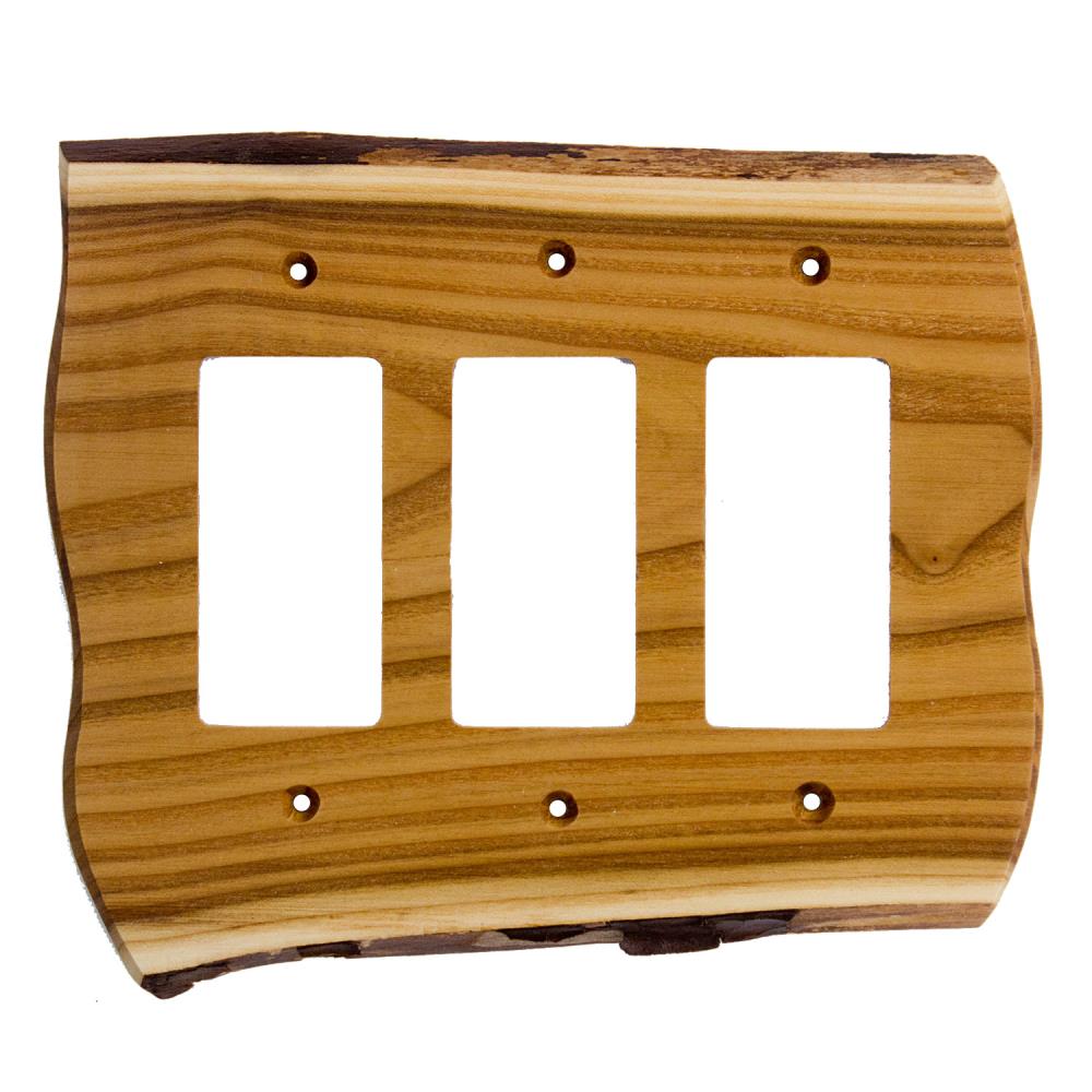 Sierra Lifestyles 682777 3 -Gang Specialty Size Russian Olive Wood Indoor Wall Plate