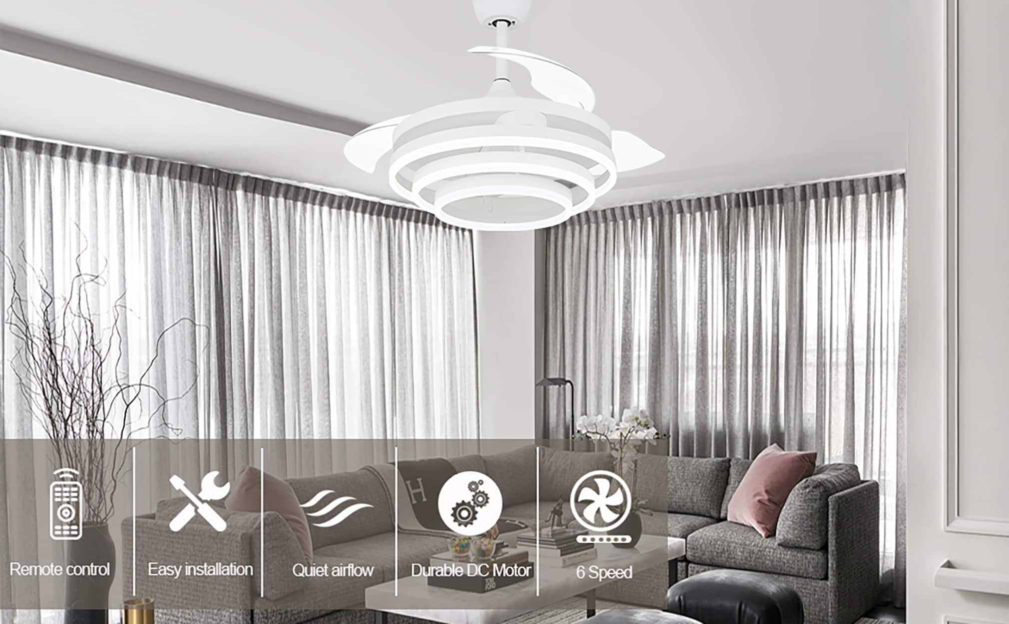Oaks Decor DC4264-W Ceiling-Fans - View #6