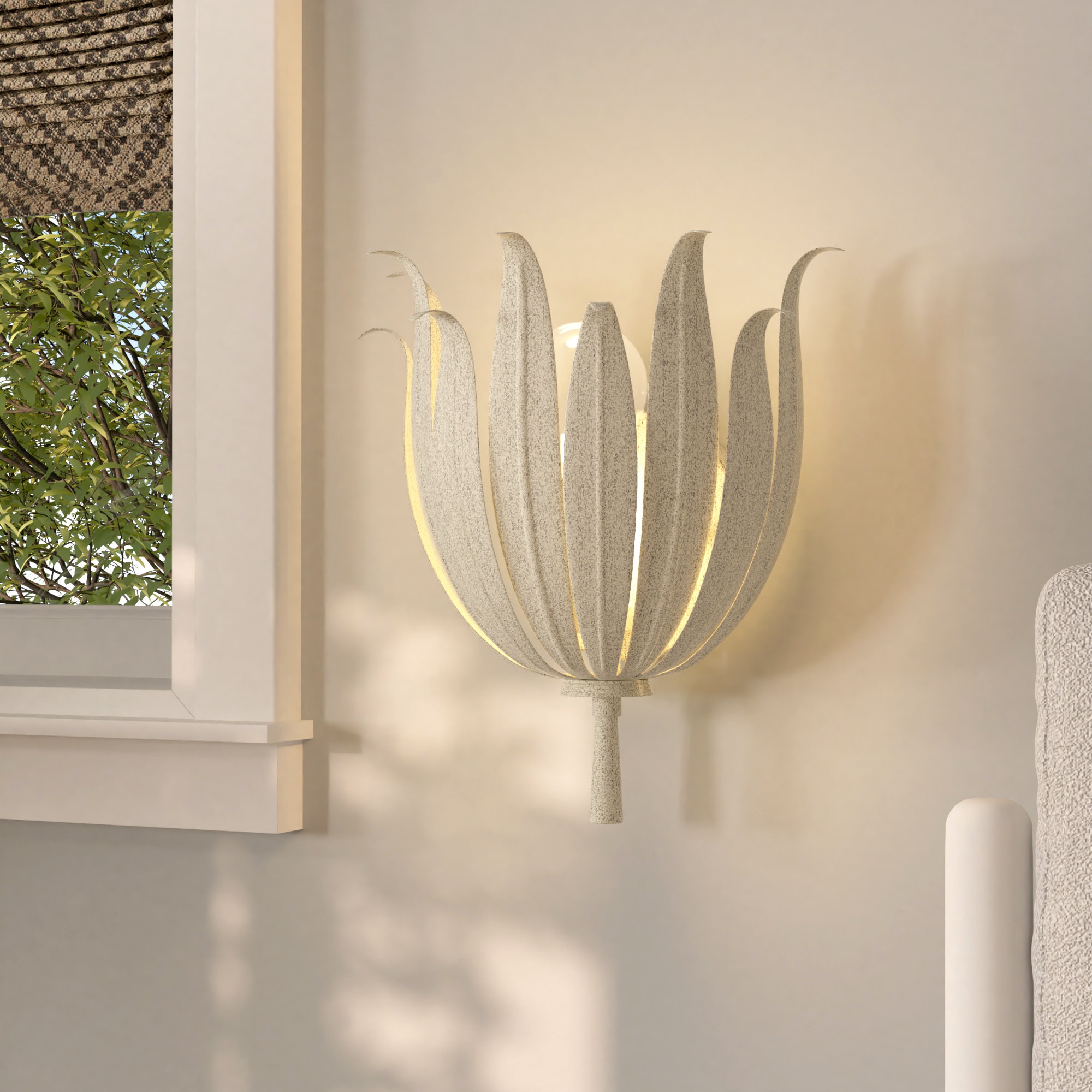 ACROMA 35601WW Sacramento 9.25-in W 1 -Light Distressed Off-white Wall Sconce