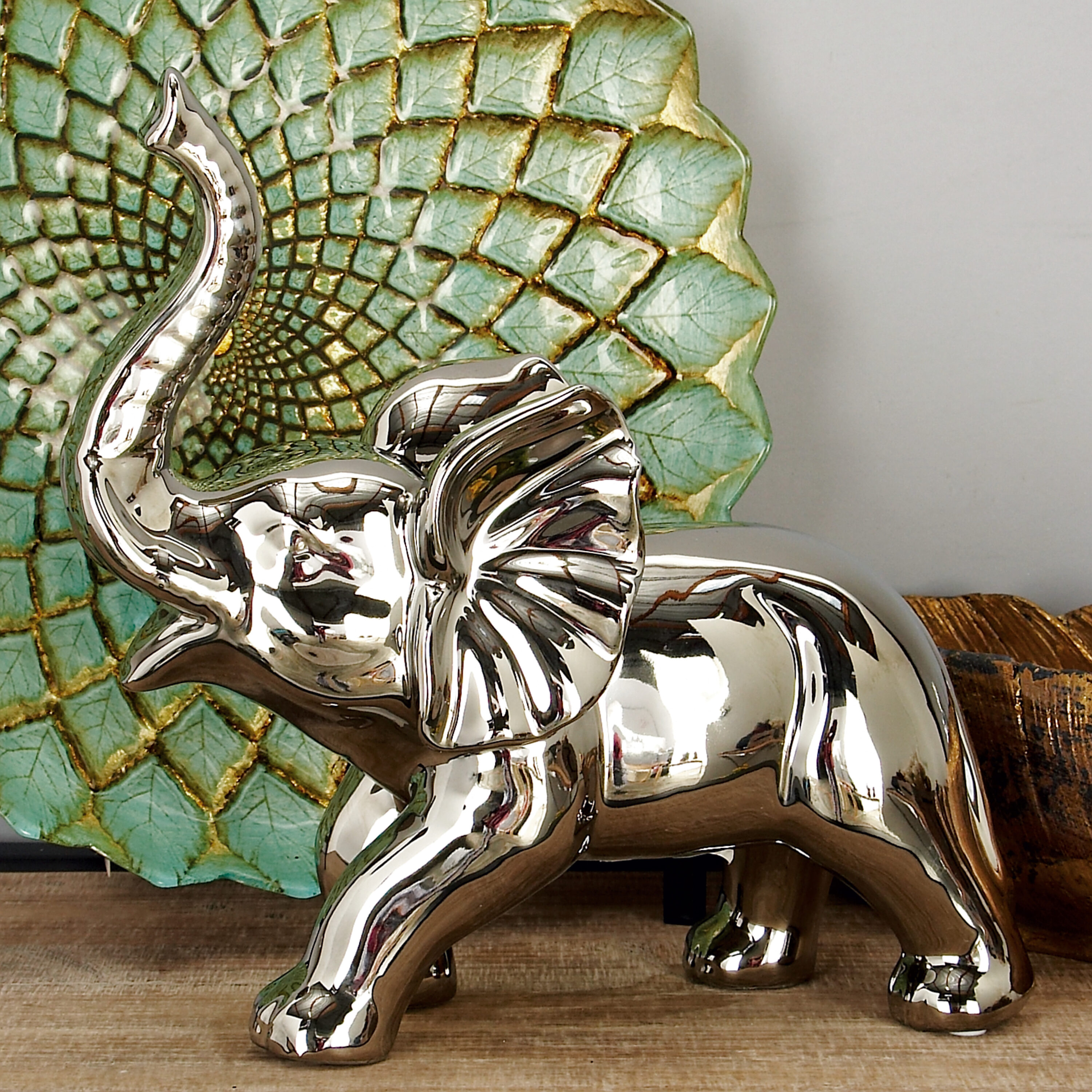 Grayson Lane 92871 Silver Porcelain Eclectic Sculpture
