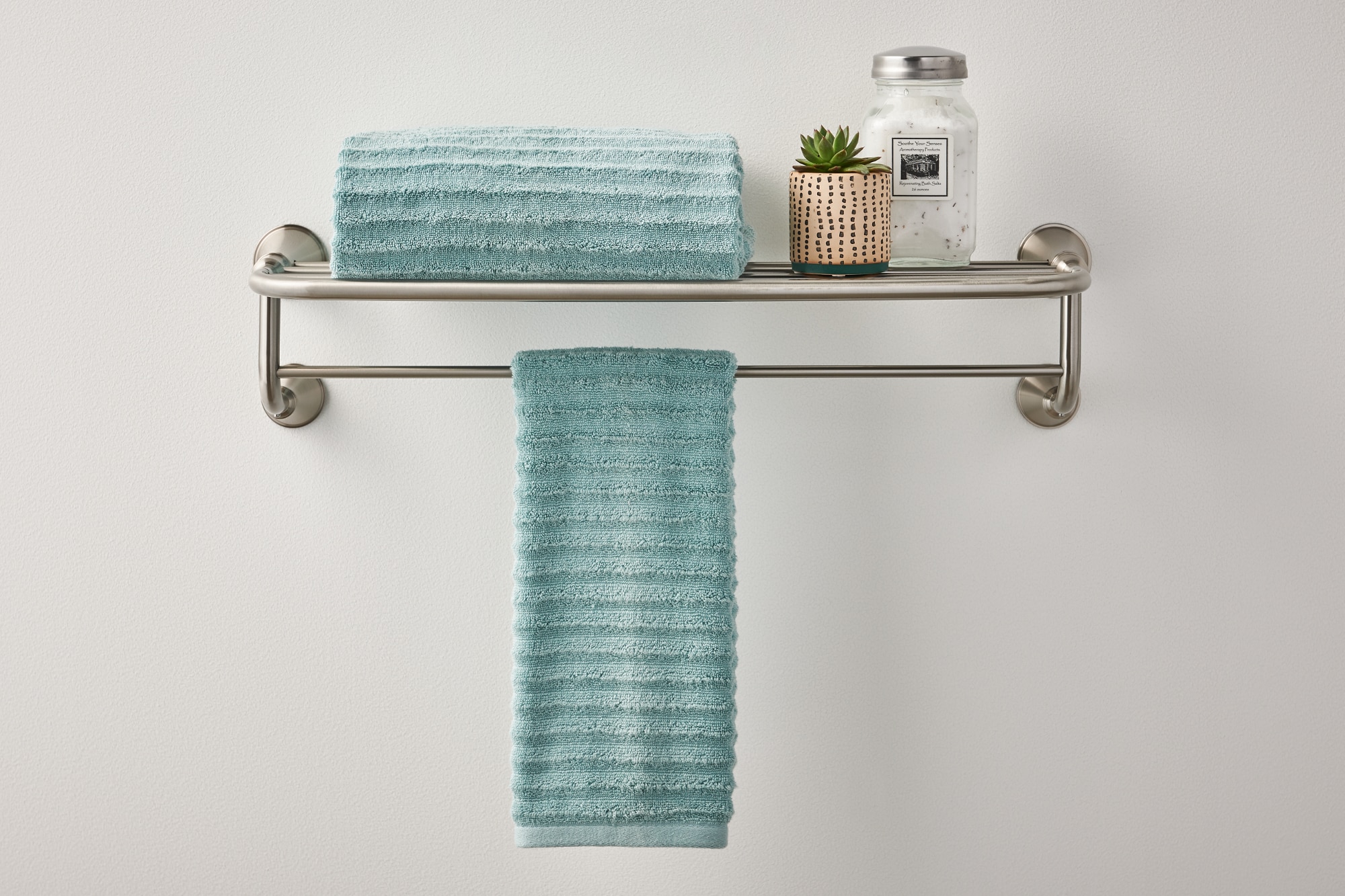 Roersa 5171-72.32 by WS Bath Collections, Wall Mounted Bathroom Shelf, Brushed  Stainless Steel, 31.5