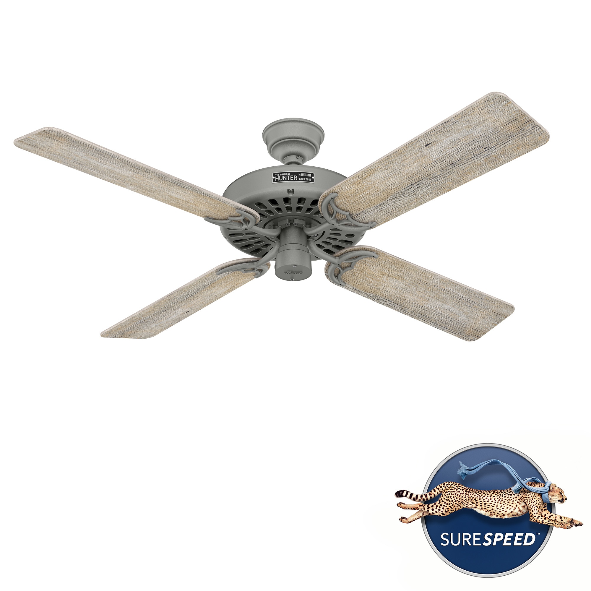 Matte Silver Indoor Outdoor Ceiling Fan