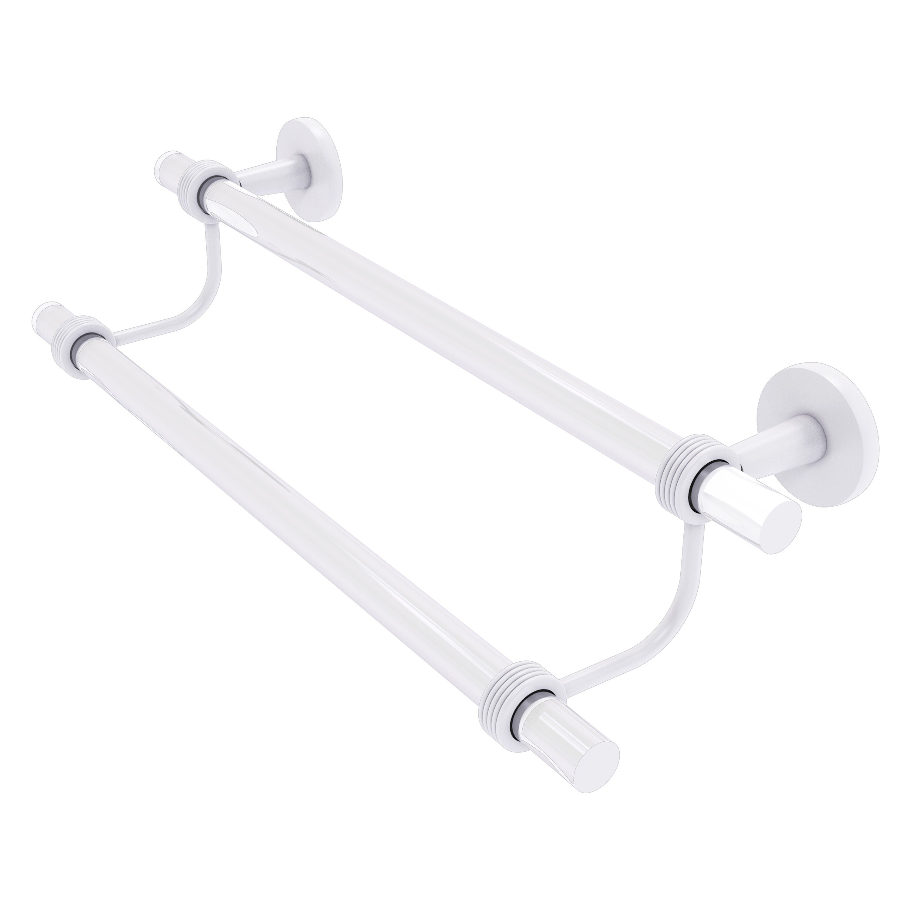 Allied Brass CV-72G-18-WHM Clearview 18-in double Matte White Wall mount Double Towel Bar