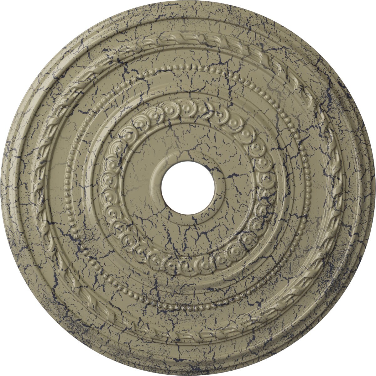 Ekena Millwork CM25COCSC Cole 25.375-in W x 25.375-in L Painted Castle Stone Crackle Polyurethane Whole Ceiling Medallion