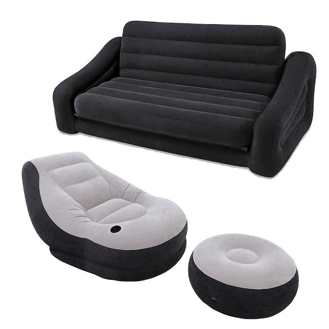 Intex Charcoal Gray Inflatable, Intex Inflatable Sofa Bed Review