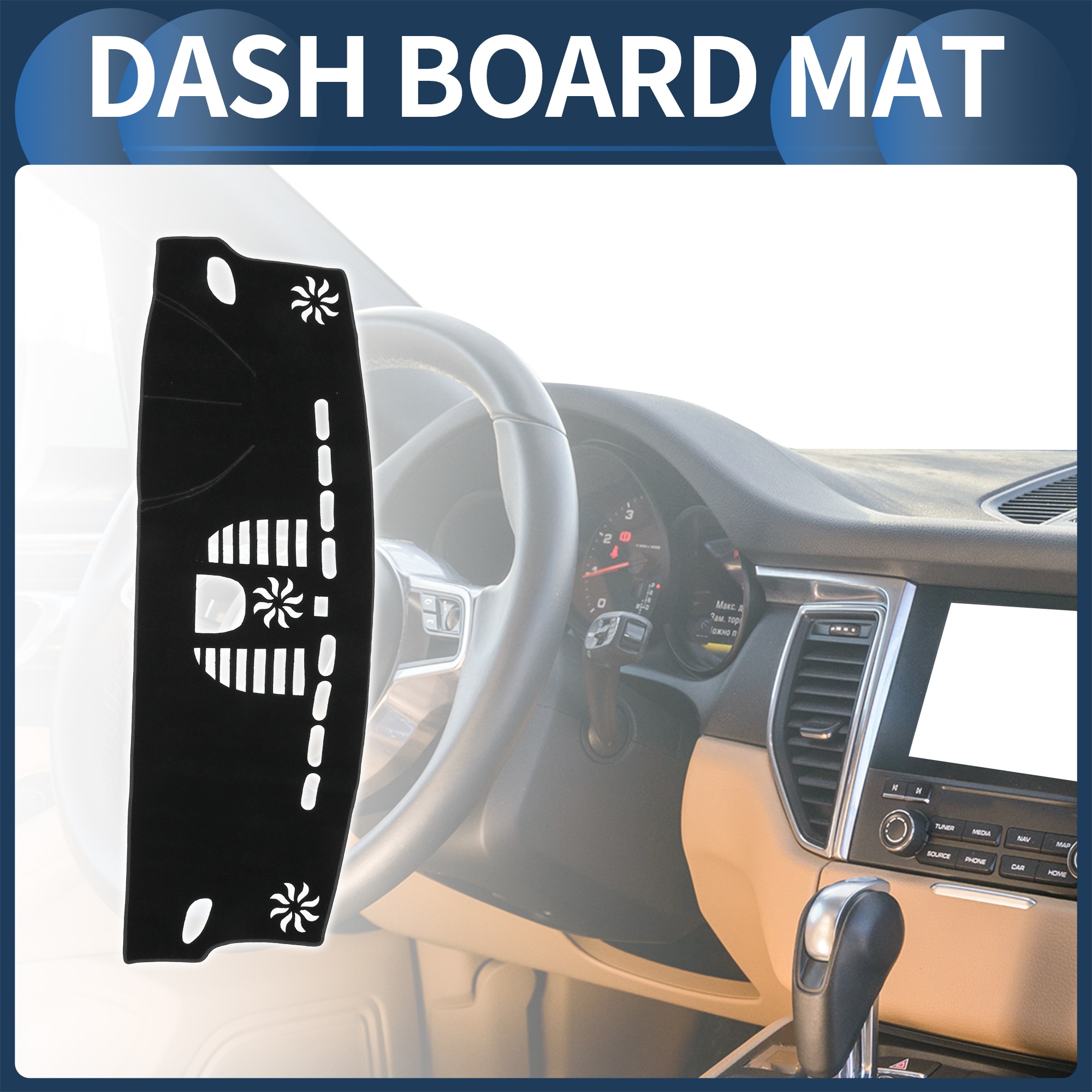 Unique Bargains Dash Cover Center Console Non-Slip Dashboard Carpet Mat ...