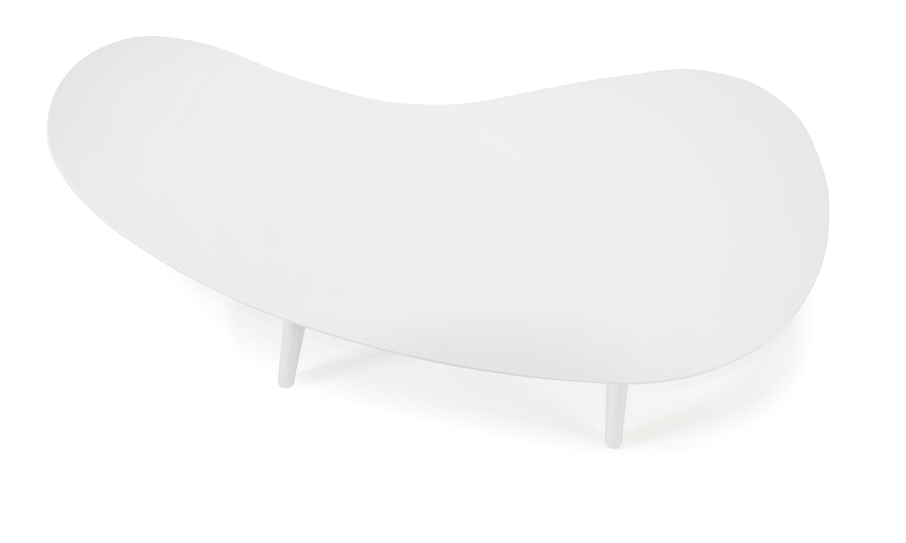 White Oval Solid Wood Mid-Century Modern Coffee Table