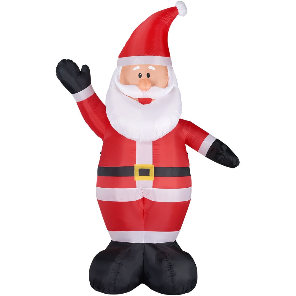 Fraser Hill Farm 12-ft Lighted Santa Christmas Inflatable in the ...