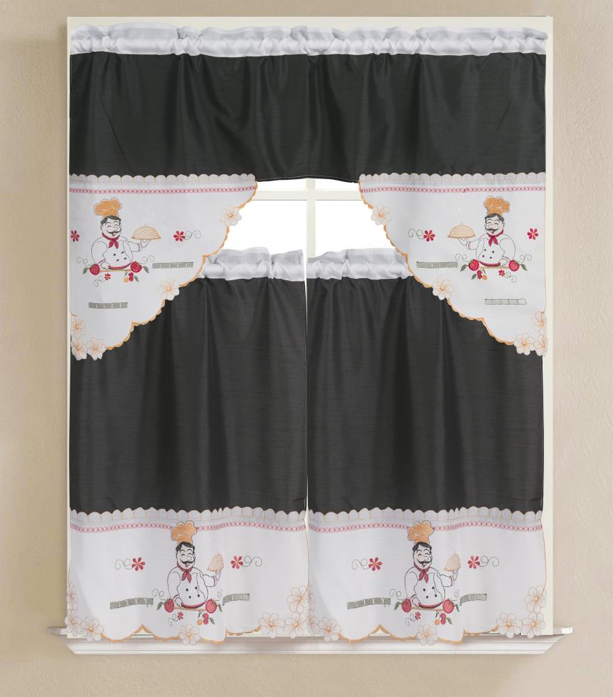Embroidered Polyester Kitchen Curtain 