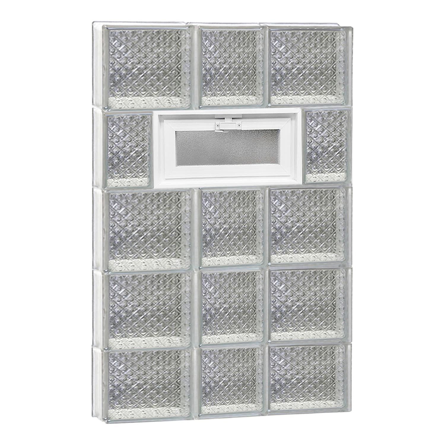 REDI2SET V2238DP Diamond Glass 21-1/4-in x 36-3/4-in Frameless Replacement Vented Glass Block Window